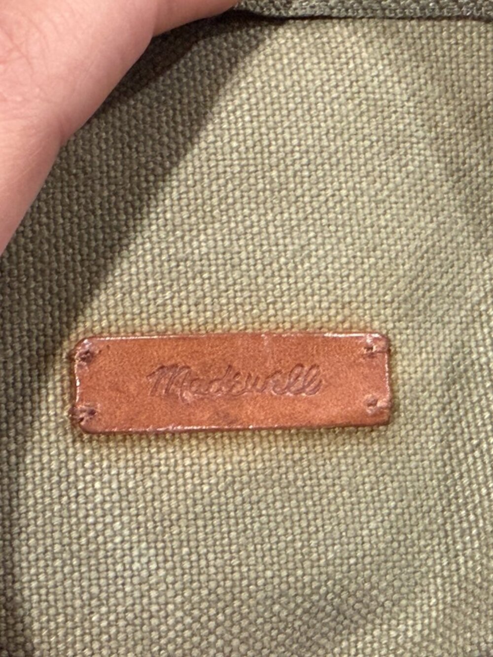 Madewell - The Canvas Sling Bag Leather Strap Olive Green Minimalist - Picture 11 of 11